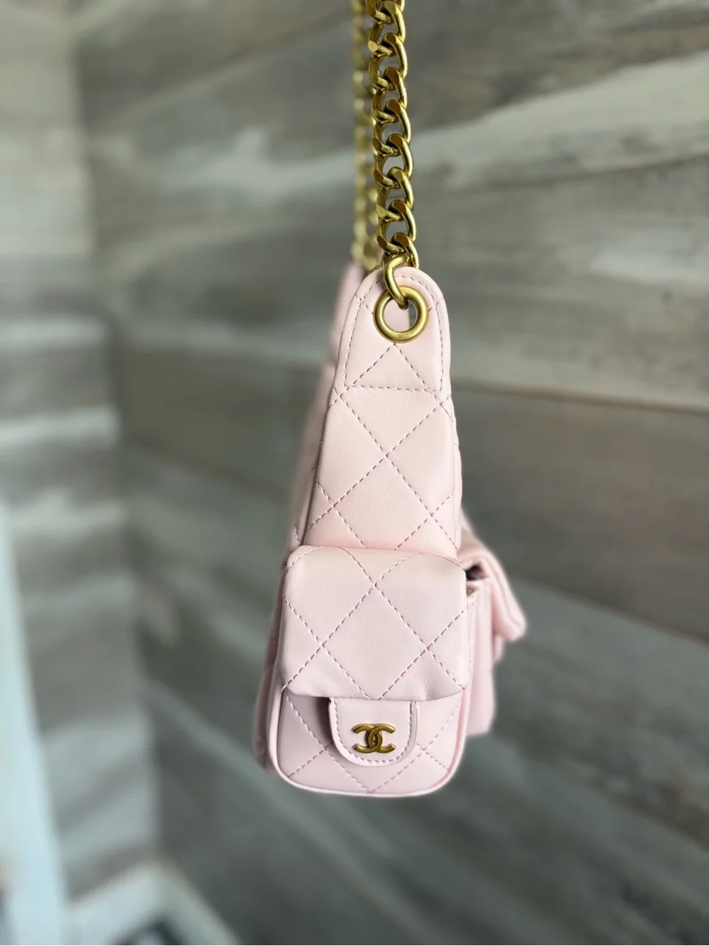 CC Pocket Hobo Blush Pink Shoulder Bag